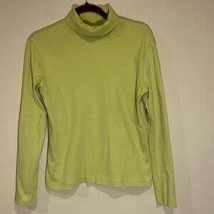 White Stag Lime Green Turtle Neck 100% cotton size M